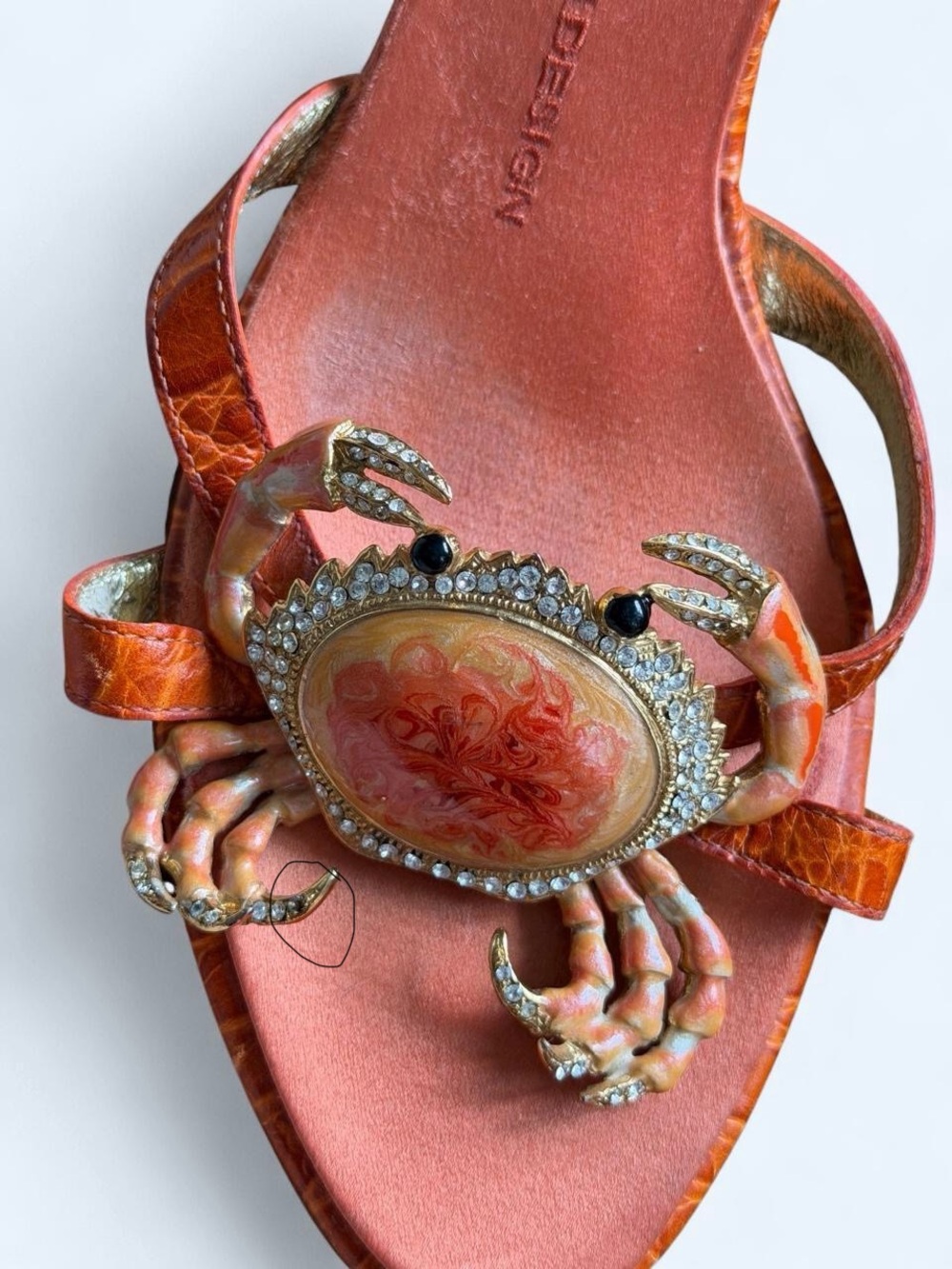Giuseppe Zanotti Embellished Crab Cancer Kitten Heel Sandals Vintage Archival 38 - Picture 10 of 15